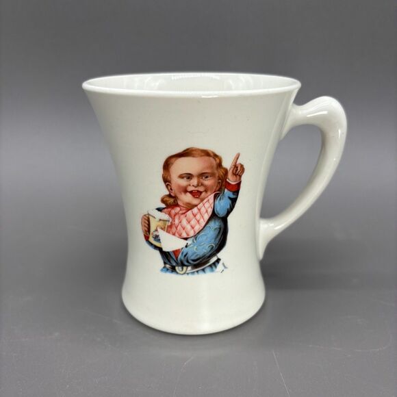 Antique Hires Root Beer Mug Cauldon Ware England Advertising Child Graphic c1905 - Picture 1 of 11